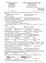 Kiểm tra học kỳ 1 lớp 12 năm học 2015  2016 môn thi sinh học thời gian làm bài 60 phút